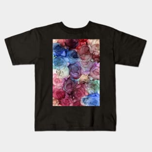 Rainbow roses colourful abstract art Kids T-Shirt